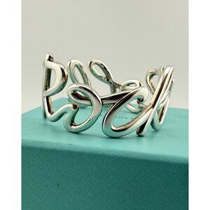 RARE Tiffany & Co. Rock x Roll Cuff Bracelet Paloma Picasso Graffiti Silver